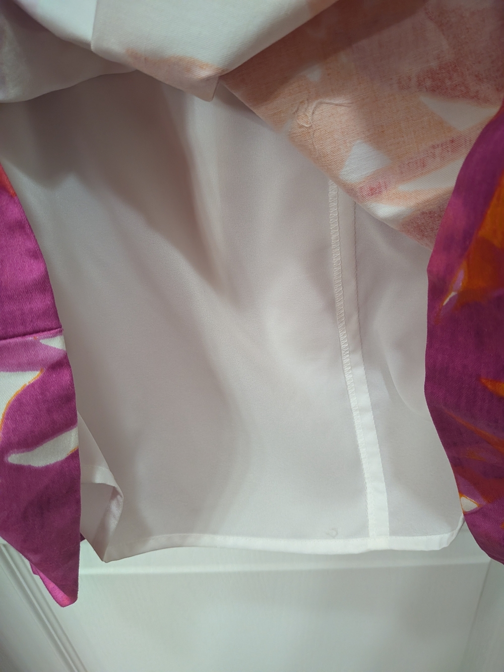 Jones New York White Floral Fit & Flare Dress - Pink & Orange Print - Picture 4 of 7